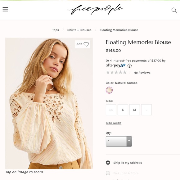 Gorgeous Free People Floating Memories Blouse Top - Picture 4 of 7